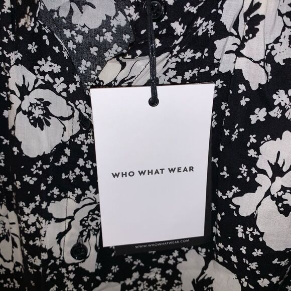😊3/$30 NWT WHO WHAT WEAR lightweight Floral Print Balloon Long Sleeve Top Sz XS - Picture 4 of 15
